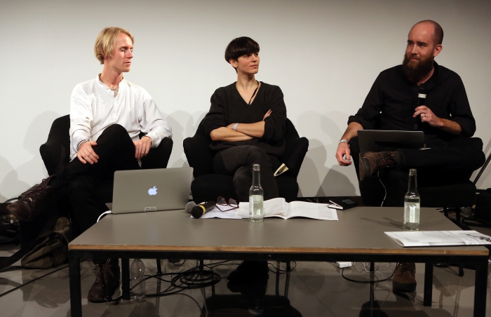 Søren Rasmussen, Jara Rocha and Brian House at "Machine Research – Interfaces", transmediale 2017