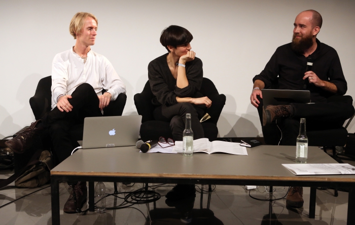 Søren Rasmussen, Jara Rocha and Brian House at "Machine Research – Interfaces", transmediale 2017