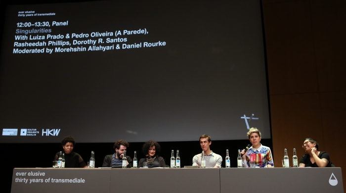 Impression of the panel "Singularities", transmediale 2017