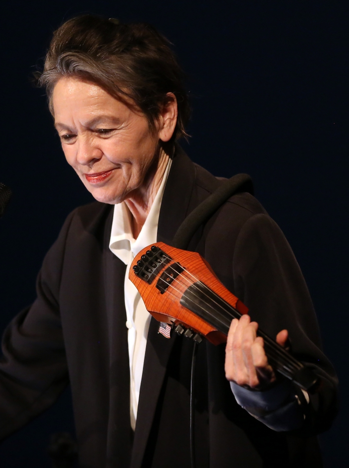 Laurie Anderson performing "The Language of the Future" at transmediale 2017 ever elusive.